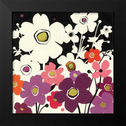 Flower Power II Black Modern Wood Framed Art Print by Novak, Shirley