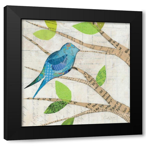 Birds in Spring  I Square Black Modern Wood Framed Art Print with Double Matting by Prahl, Courtney