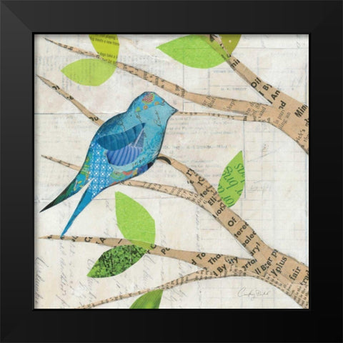 Birds in Spring  I Square Black Modern Wood Framed Art Print by Prahl, Courtney