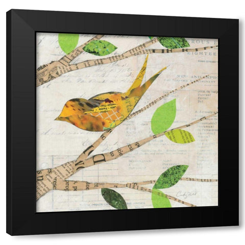 Birds in Spring  II Square Black Modern Wood Framed Art Print with Double Matting by Prahl, Courtney
