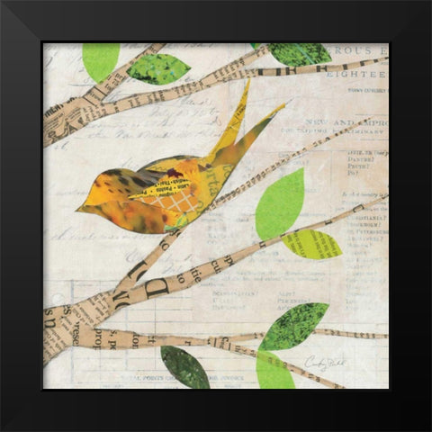 Birds in Spring  II Square Black Modern Wood Framed Art Print by Prahl, Courtney