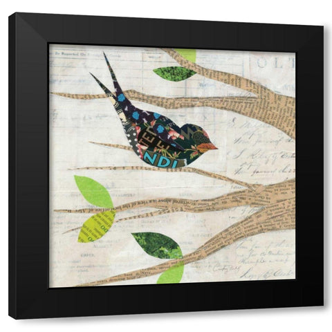 Birds in Spring  III Square  Black Modern Wood Framed Art Print with Double Matting by Prahl, Courtney