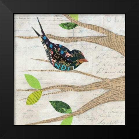 Birds in Spring  III Square  Black Modern Wood Framed Art Print by Prahl, Courtney