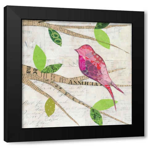 Birds in Spring  IV Square Black Modern Wood Framed Art Print by Prahl, Courtney