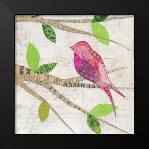 Birds in Spring  IV Square Black Modern Wood Framed Art Print by Prahl, Courtney