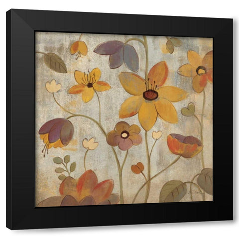 Floral Song III Black Modern Wood Framed Art Print by Vassileva, Silvia