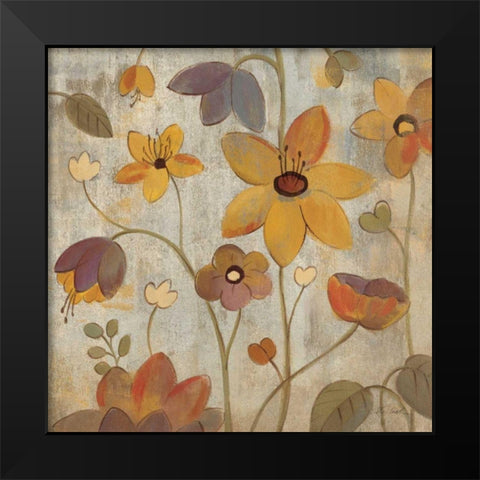 Floral Song III Black Modern Wood Framed Art Print by Vassileva, Silvia