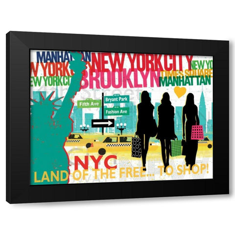 New York City Life III Black Modern Wood Framed Art Print with Double Matting by Mullan, Michael