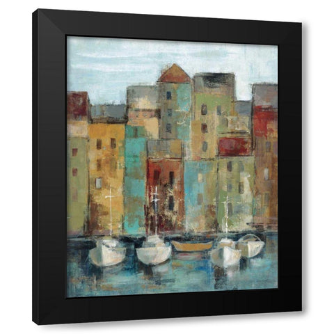 Old Town Port I Black Modern Wood Framed Art Print by Vassileva, Silvia