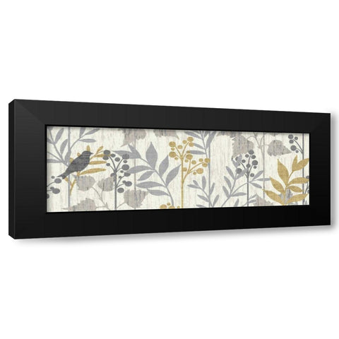 Garden Leaves Panel I Black Modern Wood Framed Art Print by Wild Apple Portfolio