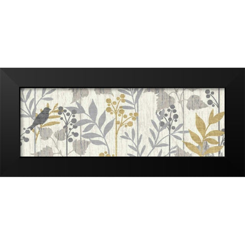 Garden Leaves Panel I Black Modern Wood Framed Art Print by Wild Apple Portfolio