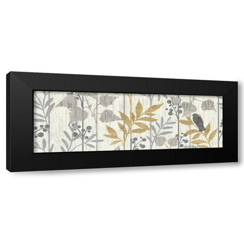 Garden Leaves Panel II Black Modern Wood Framed Art Print by Wild Apple Portfolio