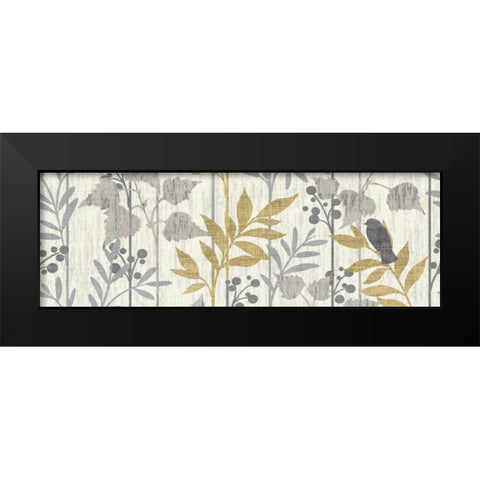 Garden Leaves Panel II Black Modern Wood Framed Art Print by Wild Apple Portfolio
