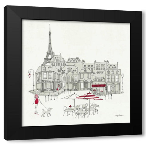 World Cafe  II - Paris Red Black Modern Wood Framed Art Print with Double Matting by Tillmon, Avery