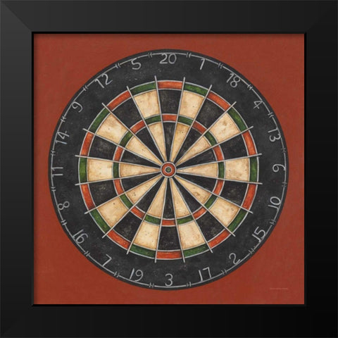 Dartboard Black Modern Wood Framed Art Print by Brown, David Carter