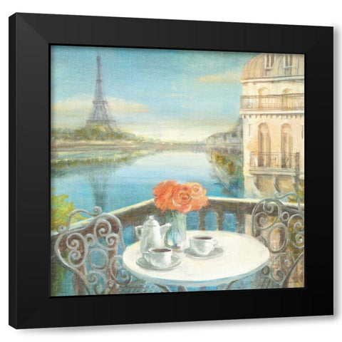 Morning on the Seine Crop Black Modern Wood Framed Art Print by Nai, Danhui