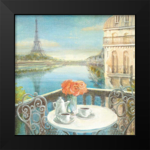 Morning on the Seine Crop Black Modern Wood Framed Art Print by Nai, Danhui