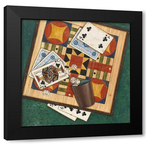 Parcheesi Black Modern Wood Framed Art Print with Double Matting by Brown, David Carter