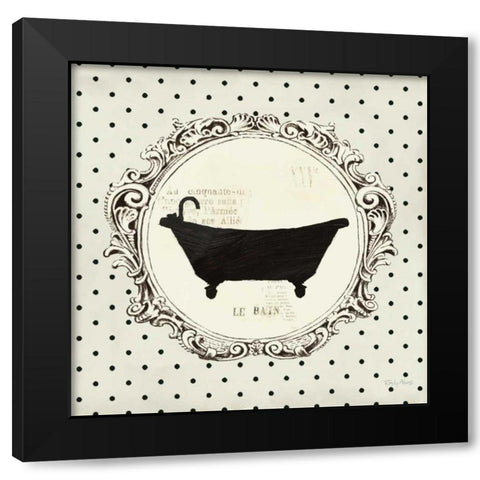 Cartouche Bath Black Modern Wood Framed Art Print with Double Matting by Adams, Emily