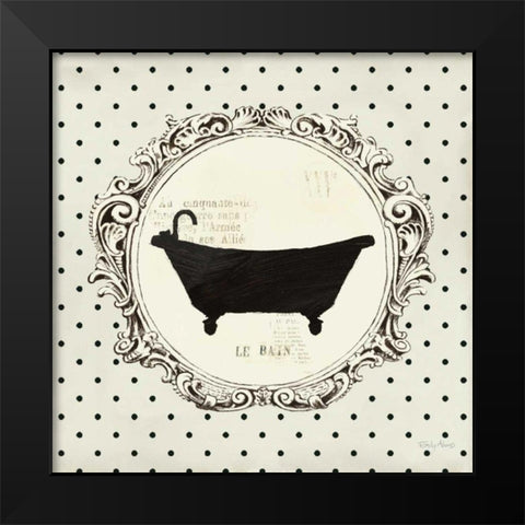 Cartouche Bath Black Modern Wood Framed Art Print by Adams, Emily