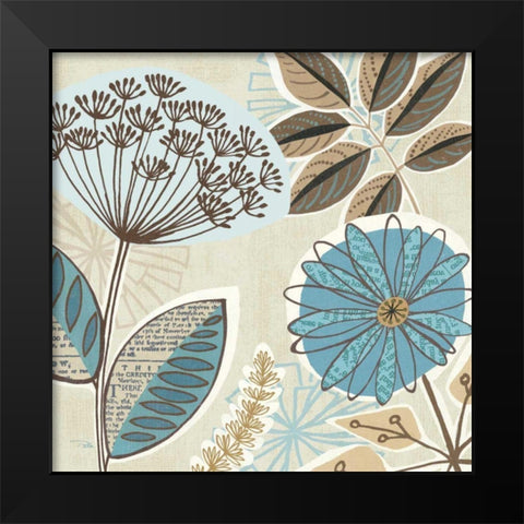 Funky Flowers IV Black Modern Wood Framed Art Print by Pela Studio