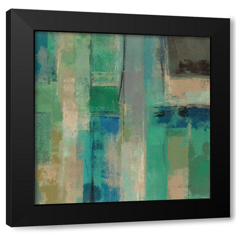 Emerald Fields Square II Black Modern Wood Framed Art Print with Double Matting by Vassileva, Silvia
