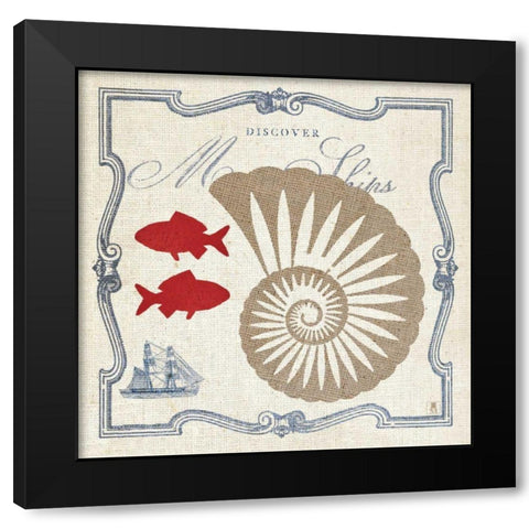 Pacific Nautilus Black Modern Wood Framed Art Print by Studio Mousseau