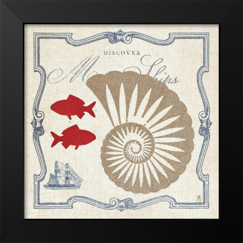 Pacific Nautilus Black Modern Wood Framed Art Print by Studio Mousseau