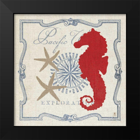 Pacific Seahorse Black Modern Wood Framed Art Print by Studio Mousseau