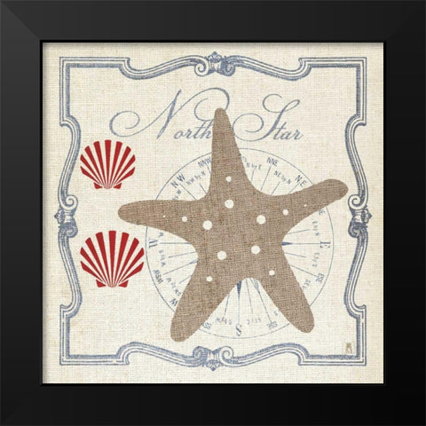Pacific Starfish Black Modern Wood Framed Art Print by Studio Mousseau