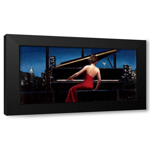 Lady in Red Black Modern Wood Framed Art Print with Double Matting by Fabiano, Marco