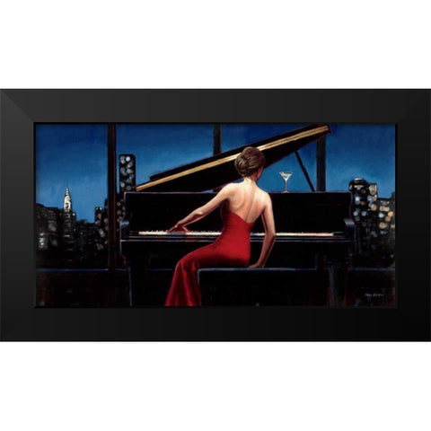 Lady in Red Black Modern Wood Framed Art Print by Fabiano, Marco