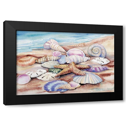 Seashells I Black Modern Wood Framed Art Print by McKenna, Kathleen Parr