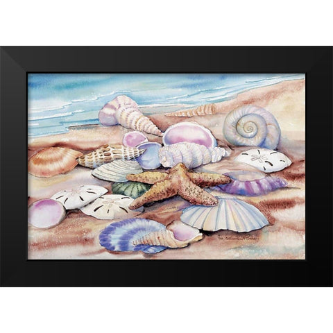 Seashells I Black Modern Wood Framed Art Print by McKenna, Kathleen Parr