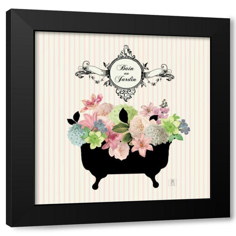 Bain du Jardin I no Border  Black Modern Wood Framed Art Print with Double Matting by Mousseau, Studio