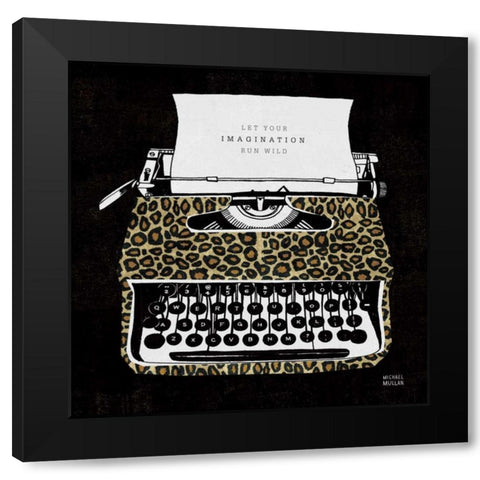Analog Jungle Typewriter Black Modern Wood Framed Art Print with Double Matting by Mullan, Michael