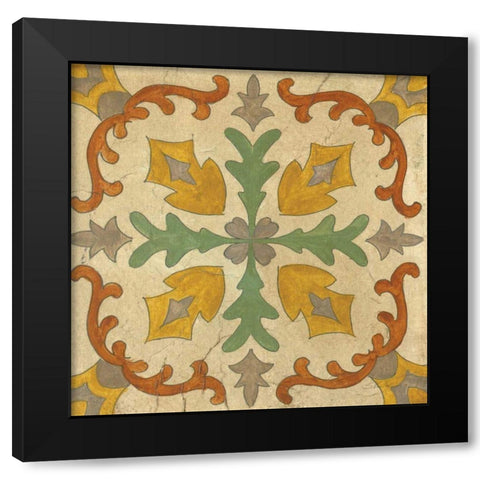 Andalucia Tiles I Color Black Modern Wood Framed Art Print by Vassileva, Silvia