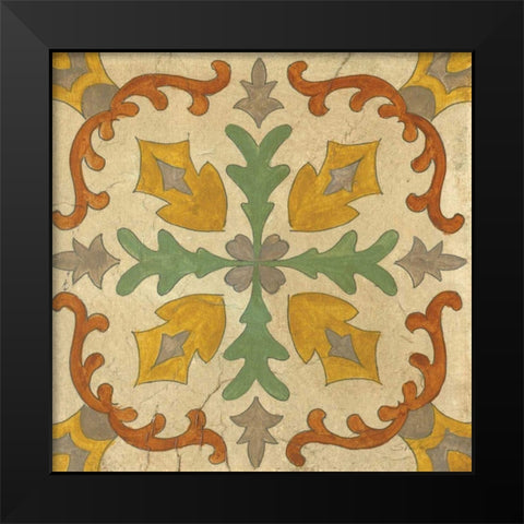 Andalucia Tiles I Color Black Modern Wood Framed Art Print by Vassileva, Silvia