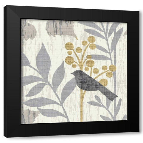Garden Leaves Square IV Black Modern Wood Framed Art Print by Wild Apple Portfolio