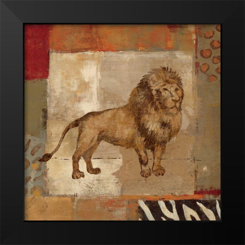 Animals on Safari I Black Modern Wood Framed Art Print by Vassileva, Silvia
