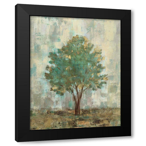 Verdi Trees II Black Modern Wood Framed Art Print with Double Matting by Vassileva, Silvia