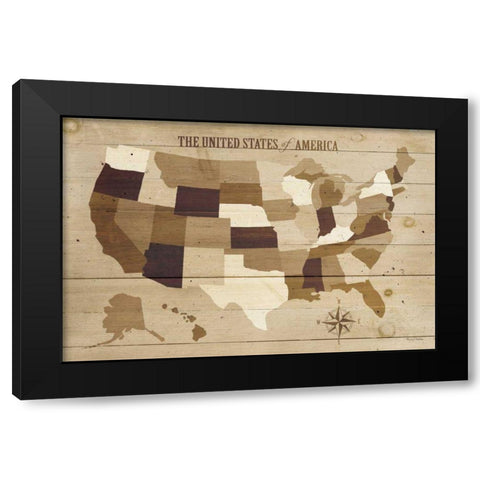 USA Modern Vintage Wood Black Modern Wood Framed Art Print with Double Matting by Mullan, Michael