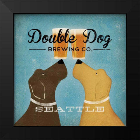 Double Dog Brewing Co. Seattle Brown Dog Black Modern Wood Framed Art Print by Fowler, Ryan