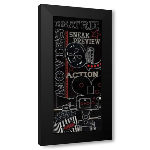 Movie Montage II Black Modern Wood Framed Art Print by Pela Studio