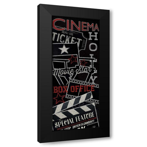 Movie Montage III Black Modern Wood Framed Art Print with Double Matting by Pela Studio