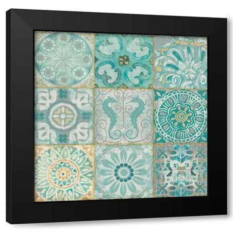 Ocean Tales I Black Modern Wood Framed Art Print with Double Matting by Pela Studio