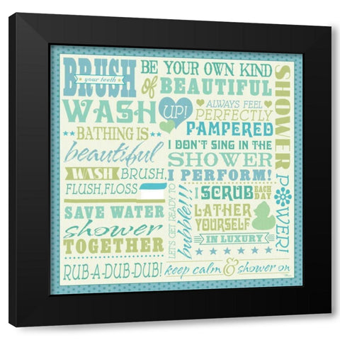 Wash Up V Black Modern Wood Framed Art Print by Pela Studio