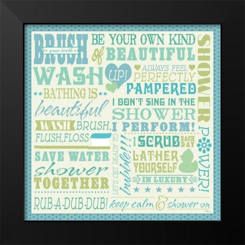 Wash Up V Black Modern Wood Framed Art Print by Pela Studio
