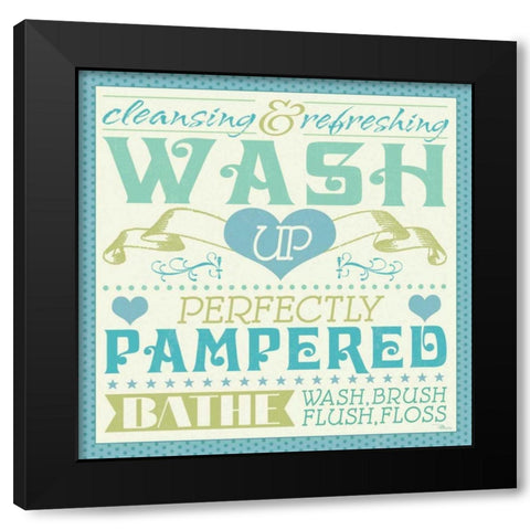 Wash Up VI Black Modern Wood Framed Art Print with Double Matting by Pela Studio