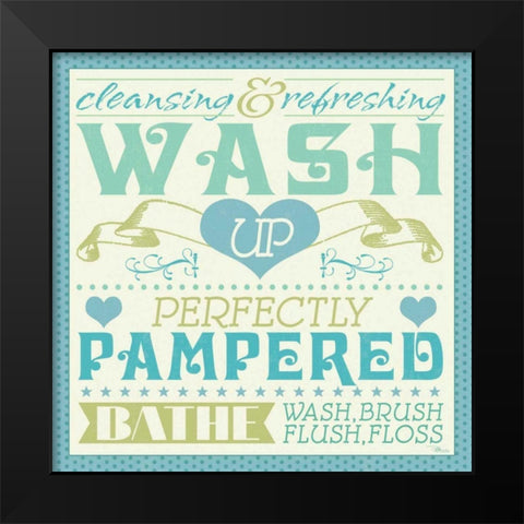Wash Up VI Black Modern Wood Framed Art Print by Pela Studio